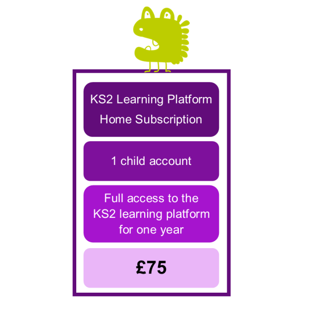 KS2 Learning Platform Home Subscription: 1 child account, full access for one year, £75